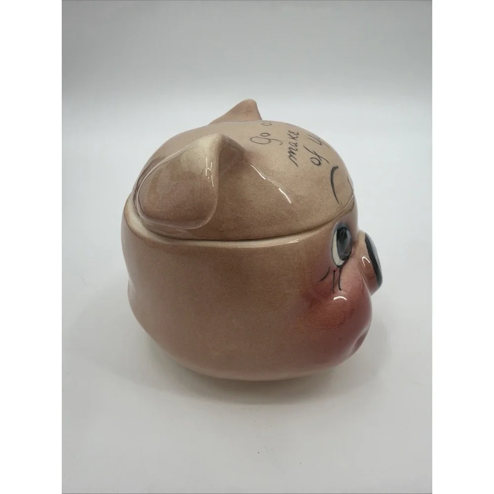 Vintage Deforest of California Cookie/Candy Jar Go Ahead Make A Pig Of Yourself
